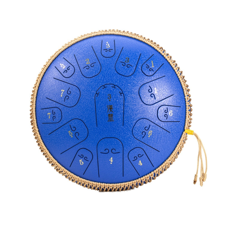 15-Tone Ethereal Drum 14-Inch Steel Tongue Drum Hollow Drum Sanskrit Drummer Disc(Blue) by buy2fix