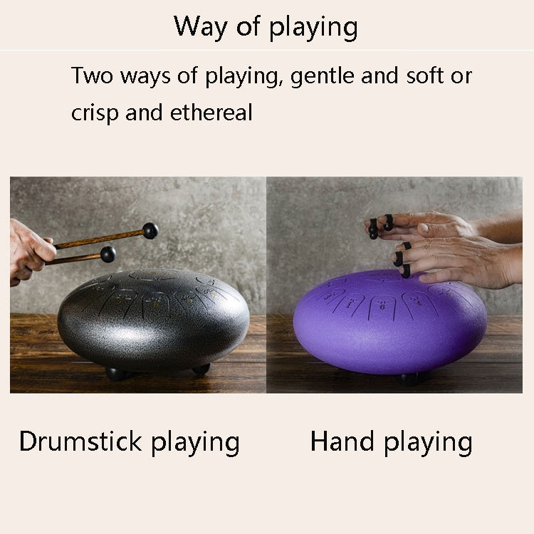 15-Tone Ethereal Drum 14-Inch Steel Tongue Drum Hollow Drum Sanskrit Drummer Disc(Purple) by buy2fix