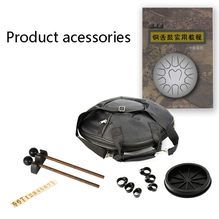 15-Tone Ethereal Drum 14-Inch Steel Tongue Drum Hollow Drum Sanskrit Drummer Disc(Black) by buy2fix