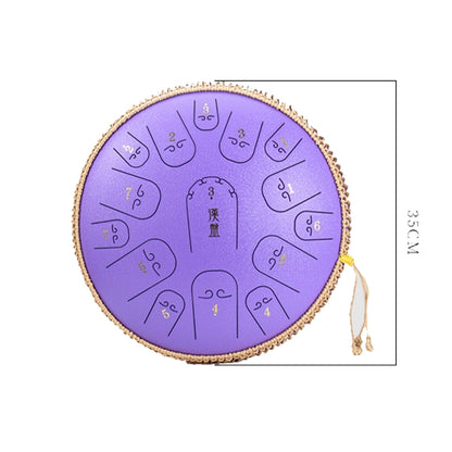 15-Tone Ethereal Drum 14-Inch Steel Tongue Drum Hollow Drum Sanskrit Drummer Disc(Purple) by buy2fix
