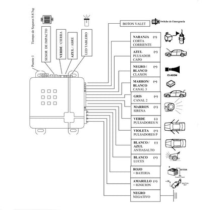 8pcs /Set Car Alarm Remote Control Alarm With Alarm Horn - Security Alarm System by buy2fix | Online Shopping UK | buy2fix
