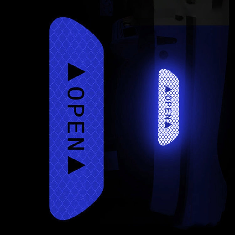 OPEN Reflective Tape Warning Mark Bicycle Accessories Car Door Stickers(Blue) by buy2fix
