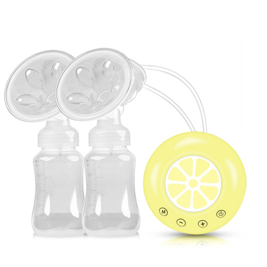Large Suction Smart Electric Bilateral Breast Pump 12-Speed Silent Breast Pump(Yellow) - Cups & Silicone Nipple by buy2fix | Online Shopping UK | buy2fix