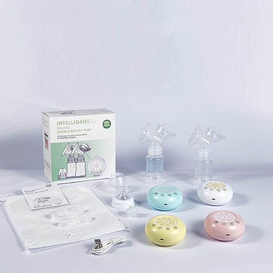 Large Suction Smart Electric Bilateral Breast Pump 12-Speed Silent Breast Pump(White) - Cups & Silicone Nipple by buy2fix | Online Shopping UK | buy2fix