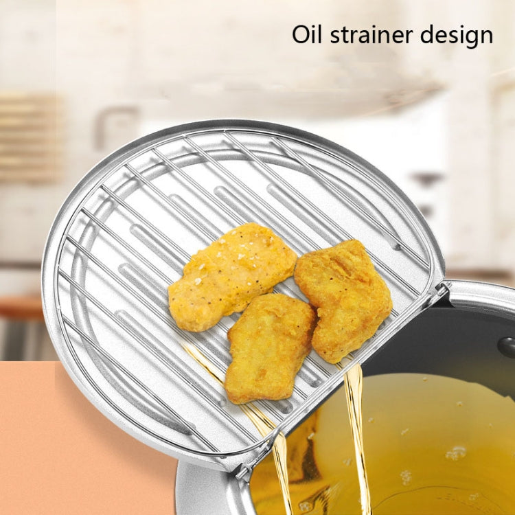 20cm Fryer Pot Household Non-Stick Pan Temperature Control Mini Frying Pot(Olive Green) - Electric Deep Fryers by buy2fix | Online Shopping UK | buy2fix