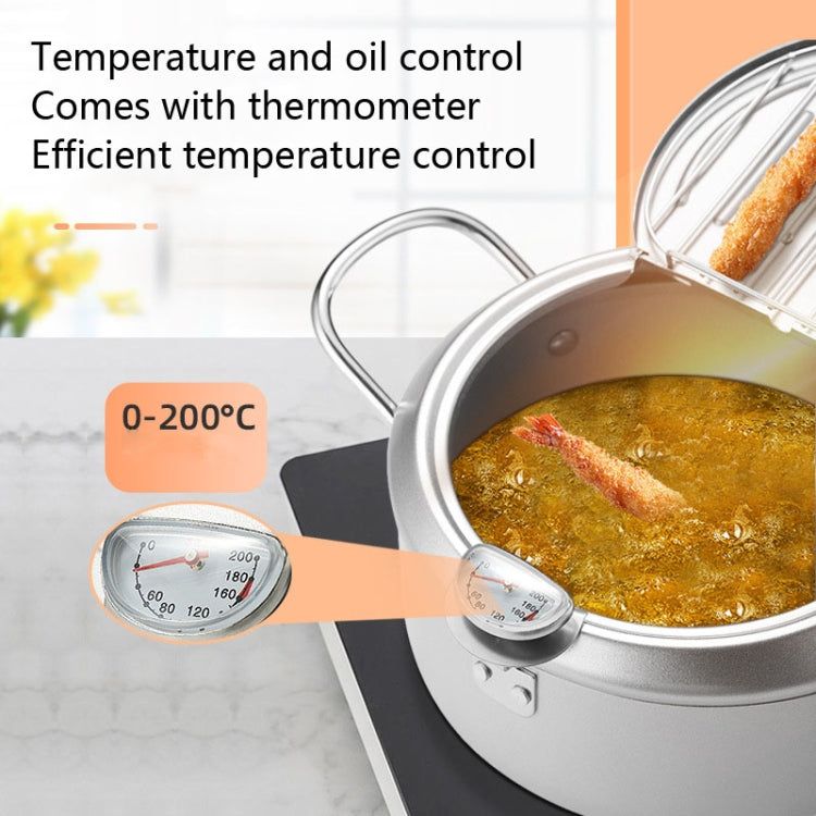 20cm Fryer Pot Household Non-Stick Pan Temperature Control Mini Frying Pot(Olive Green) - Electric Deep Fryers by buy2fix | Online Shopping UK | buy2fix
