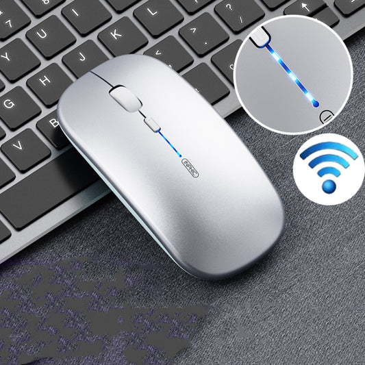 Inphic PM1 Office Mute Wireless Laptop Mouse, Style:Battery Display(Space Silver) by Inphic