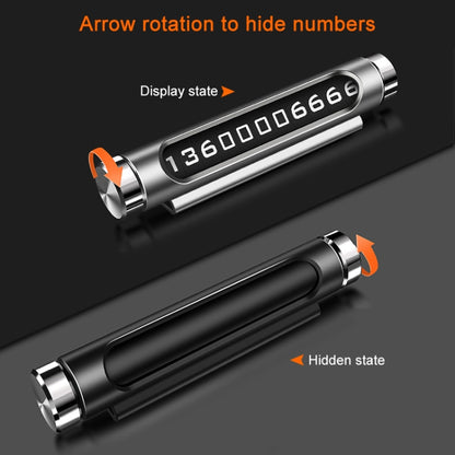 Magnetic Adsorption Design Car Shape Rotatable Luminous Car Temporary Parking Card with Phone Number(Black) by buy2fix