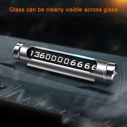 Magnetic Adsorption Design Car Shape Rotatable Luminous Car Temporary Parking Card with Phone Number(Black) by buy2fix