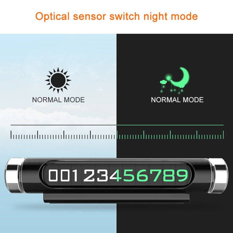 Magnetic Adsorption Design Car Shape Rotatable Luminous Car Temporary Parking Card with Phone Number(Black) by buy2fix