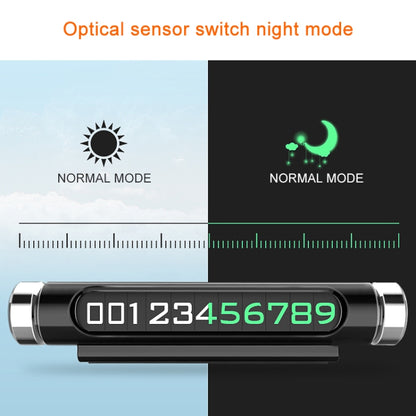 Magnetic Adsorption Design Car Shape Rotatable Luminous Car Temporary Parking Card with Phone Number(Black) by buy2fix