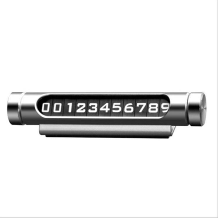 Magnetic Adsorption Design Car Shape Rotatable Luminous Car Temporary Parking Card with Phone Number(Silver) by buy2fix