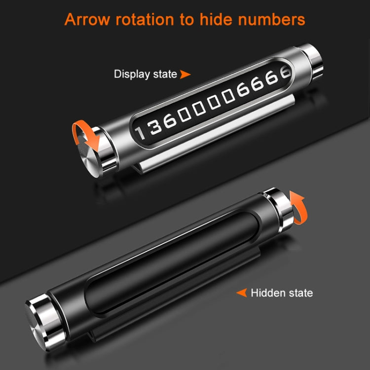 Magnetic Adsorption Design Car Shape Rotatable Luminous Car Temporary Parking Card with Phone Number(Silver) by buy2fix