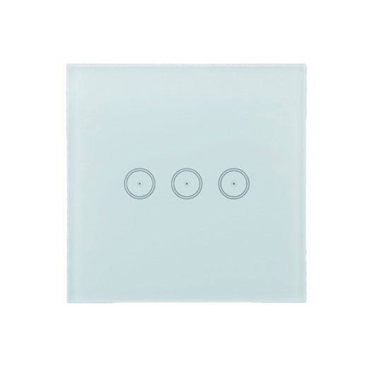 Wifi Wall Touch Panel Switch Voice Control Mobile Phone Remote Control, Model: White 3 Gang (Zero Firewire Wifi) - Smart Switch by buy2fix | Online Shopping UK | buy2fix