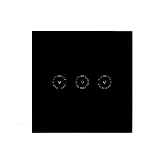 Wifi Wall Touch Panel Switch Voice Control Mobile Phone Remote Control, Model: Black 3 Gang (Zero Firewire Wifi ) - Smart Switch by buy2fix | Online Shopping UK | buy2fix