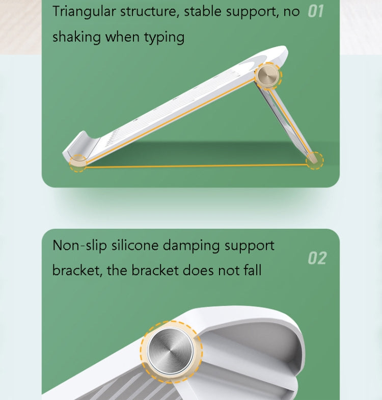 D1601 Laptop Support Folding Heightening Lifting Plate Cooling Bracket(Black) - Laptop Stand by buy2fix | Online Shopping UK | buy2fix