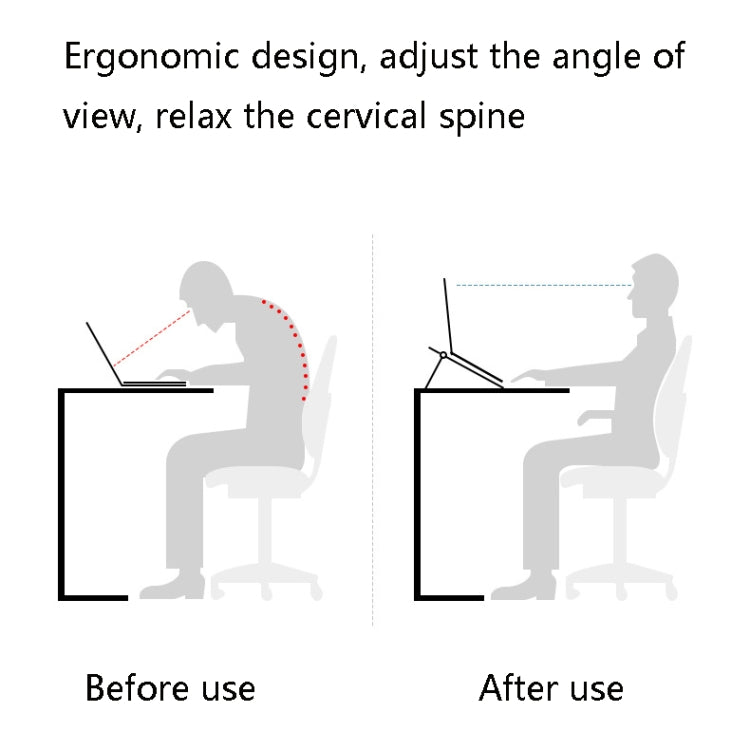 D1601 Laptop Support Folding Heightening Lifting Plate Cooling Bracket(White) - Laptop Stand by buy2fix | Online Shopping UK | buy2fix