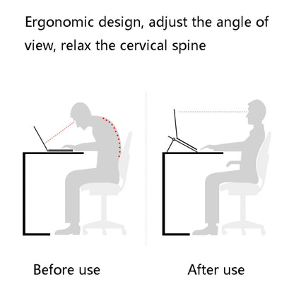 D1601 Laptop Support Folding Heightening Lifting Plate Cooling Bracket(Black) - Laptop Stand by buy2fix | Online Shopping UK | buy2fix