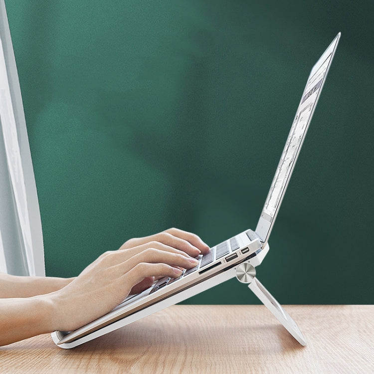 D1601 Laptop Support Folding Heightening Lifting Plate Cooling Bracket(Black) - Laptop Stand by buy2fix | Online Shopping UK | buy2fix