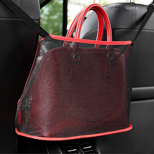 Car Storage Net Pocket Between Two Seats Car Screen Suspension Type Storage Bag Universal, Physical dimension: 40x12x26cm(Red) by buy2fix