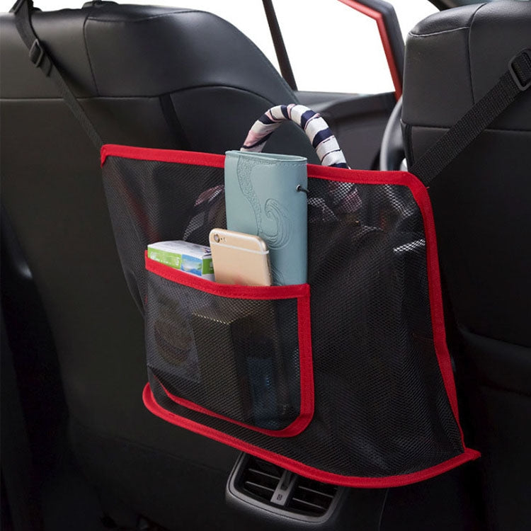 Car Storage Net Pocket Between Two Seats Car Screen Suspension Type Storage Bag Universal, Physical dimension: 40x12x26cm(Upgrade Red) by buy2fix