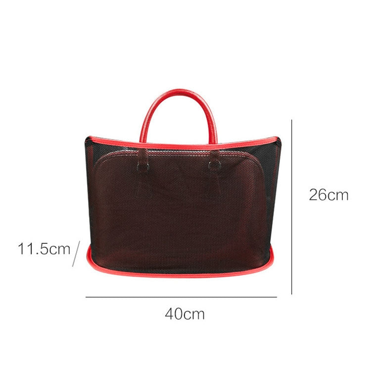 Car Storage Net Pocket Between Two Seats Car Screen Suspension Type Storage Bag Universal, Physical dimension: 40x12x26cm(Upgrade Red) by buy2fix