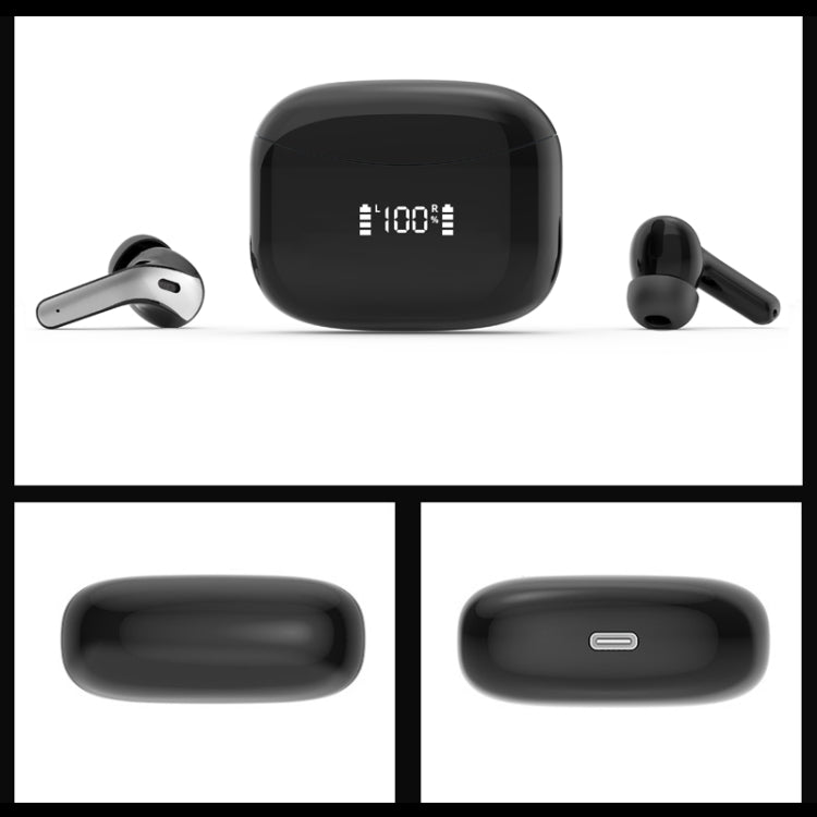 Wireless Touch Digital Display Bluetooth Earphone(Black) by buy2fix