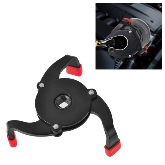 Car Repair Tools Oil Filter Wrench Tool with 3 Jaw Remover Tool for Cars Filter Removal Tool 3/8 inch Interface(Red) - Hand Tool Sets by buy2fix | Online Shopping UK | buy2fix