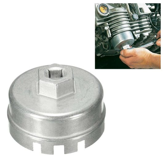 64.5mm Aluminum Oil Filter Wrench Cap Socket Remover Tool for Lexus Toyota Corolla Highlander RAV4 Camry Universal Housing(Silver) - Hand Tool Sets by buy2fix | Online Shopping UK | buy2fix