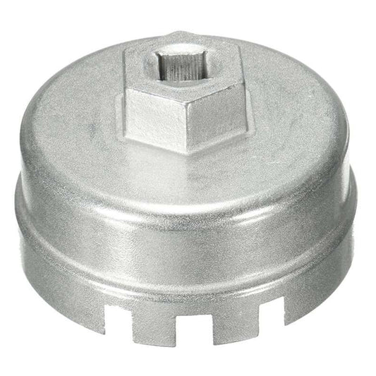 64.5mm Aluminum Oil Filter Wrench Cap Socket Remover Tool for Lexus Toyota Corolla Highlander RAV4 Camry Universal Housing(Silver) - Hand Tool Sets by buy2fix | Online Shopping UK | buy2fix