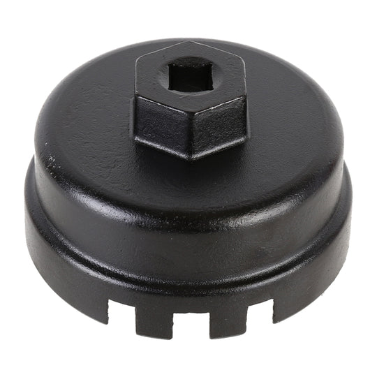 64.5mm Aluminum Oil Filter Wrench Cap Socket Remover Tool for Lexus Toyota Corolla Highlander RAV4 Camry Universal Housing (Black)