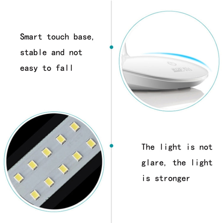 WS-601 USB Charging LED Reading Lamp Touch Dimming Bedroom Bedside Lamp, Size: 43x13.5cm(White) - Desk Lamps by buy2fix | Online Shopping UK | buy2fix