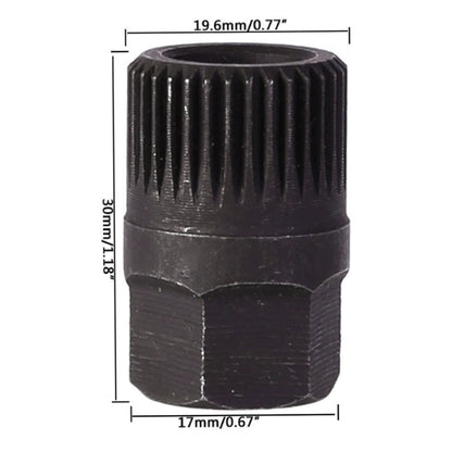 Spline Alternator Clutch Free Wheel Pulley Removal Tools Installations Socket(Black) - Hand Tool Sets by buy2fix | Online Shopping UK | buy2fix