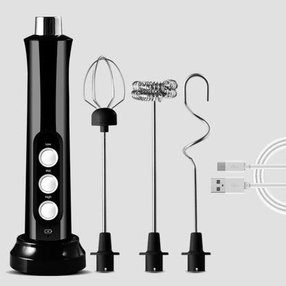 Whisk Household Electric Baking Mini Wireless Hand-Held Charging Stirrer Milk Frother(Black) - Stirrer & Squeezer by buy2fix | Online Shopping UK | buy2fix