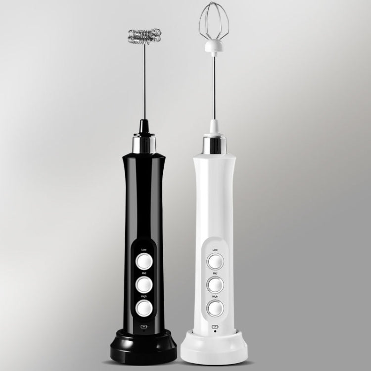 Whisk Household Electric Baking Mini Wireless Hand-Held Charging Stirrer Milk Frother(Black) - Stirrer & Squeezer by buy2fix | Online Shopping UK | buy2fix