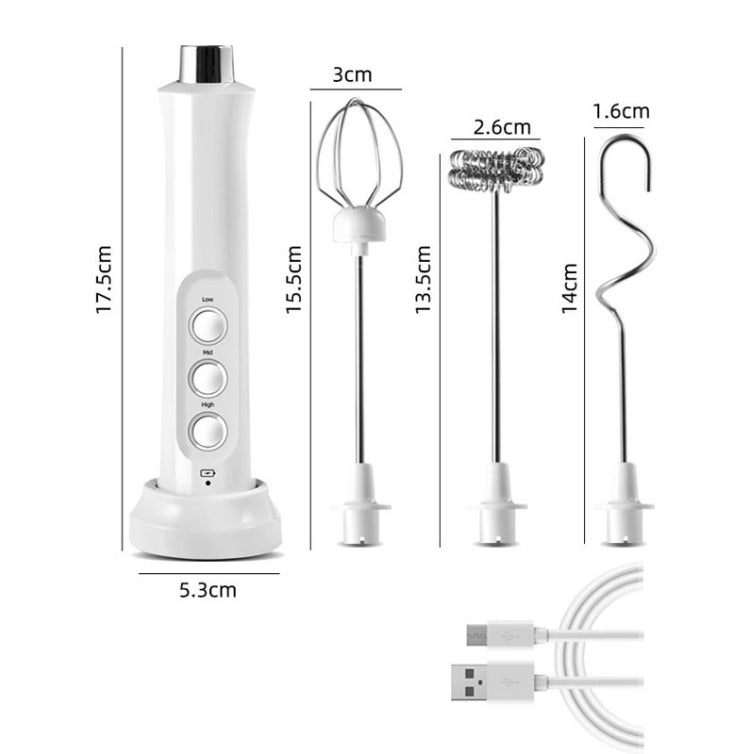Whisk Household Electric Baking Mini Wireless Hand-Held Charging Stirrer Milk Frother(Black) - Stirrer & Squeezer by buy2fix | Online Shopping UK | buy2fix
