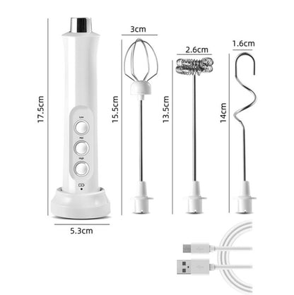 Whisk Household Electric Baking Mini Wireless Hand-Held Charging Stirrer Milk Frother(Black) - Stirrer & Squeezer by buy2fix | Online Shopping UK | buy2fix