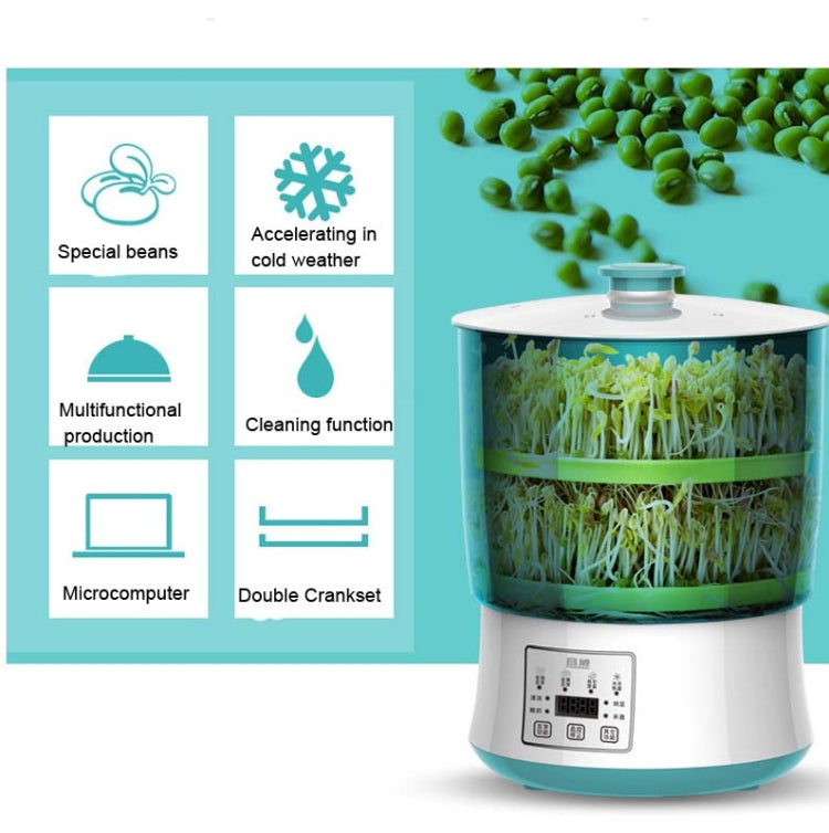 RONGWEI Bean Sprouts Machine Household Automatic Large-Capacity Bean Sprouts Barrel, CN Plug, Style:3-layer Model+3m Cable by buy2fix