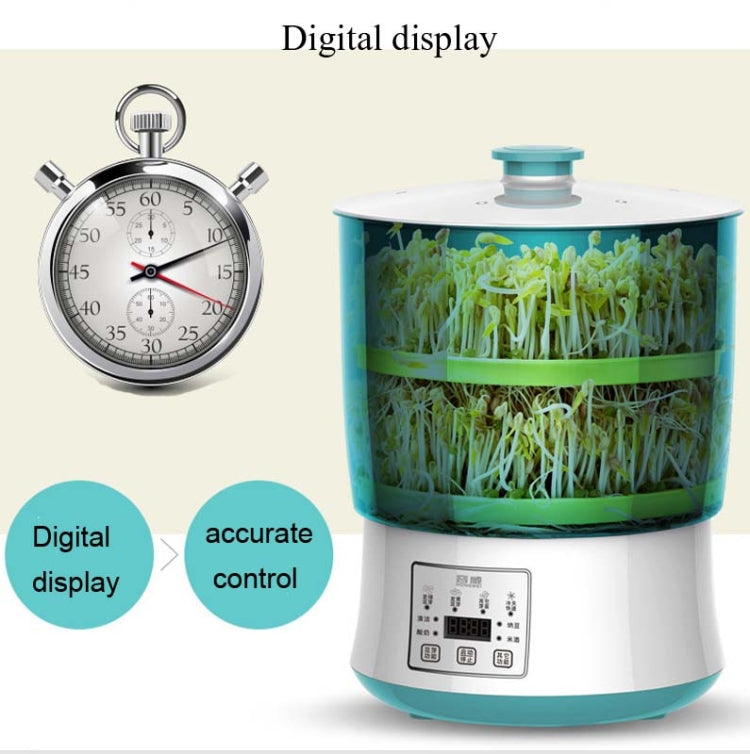 RONGWEI Bean Sprouts Machine Household Automatic Large-Capacity Bean Sprouts Barrel, CN Plug, Style:3-layer Model+3m Cable by buy2fix