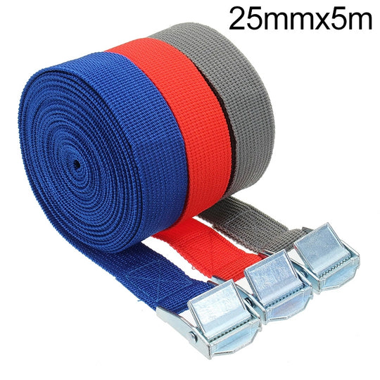 Ceinture de sangle de bagage de corde de Tension de voiture sangle fixe de bateau de voiture automatique avec boucle en alliage, livraison de couleur aléatoire, taille: 25mm x 5m