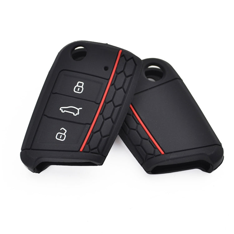 Silicone Key Case Cover for Volkswagen Polo Golf 7/ Skoda - Car Key Cases by buy2fix | Online Shopping UK | buy2fix