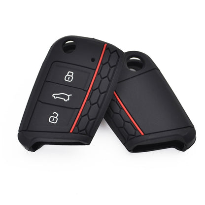 Silicone Key Case Cover for Volkswagen Polo Golf 7/ Skoda - Car Key Cases by buy2fix | Online Shopping UK | buy2fix