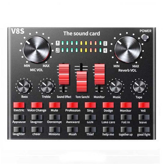 V8S Sound Card Mobile Phone Computer Anchor Live K Song Recording Microphone, Specification: English Version - Microphone by buy2fix | Online Shopping UK | buy2fix