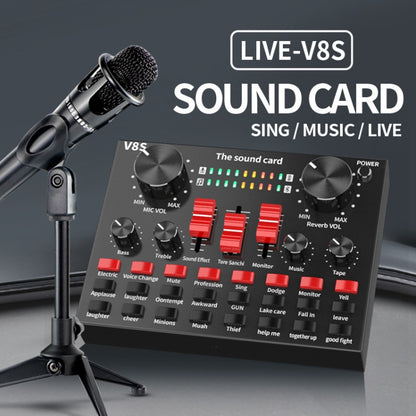 V8S Sound Card Mobile Phone Computer Anchor Live K Song Recording Microphone, Specification: English Version - Microphone by buy2fix | Online Shopping UK | buy2fix