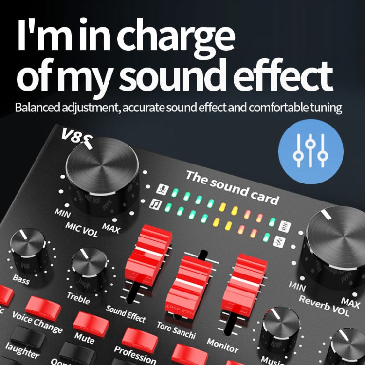 V8S Sound Card Mobile Phone Computer Anchor Live K Song Recording Microphone, Specification: English Version - Microphone by buy2fix | Online Shopping UK | buy2fix