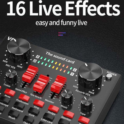 V8S Sound Card Mobile Phone Computer Anchor Live K Song Recording Microphone, Specification: English Version - Microphone by buy2fix | Online Shopping UK | buy2fix