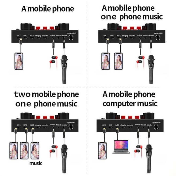 V8S Sound Card Mobile Phone Computer Anchor Live K Song Recording Microphone, Specification: English Version - Microphone by buy2fix | Online Shopping UK | buy2fix
