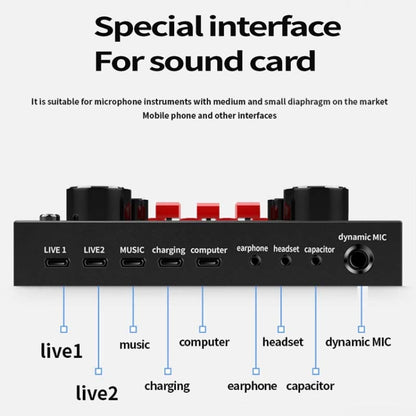 V8S Sound Card Mobile Phone Computer Anchor Live K Song Recording Microphone, Specification:V8S  + Golden Net BM700 Set - Microphone by buy2fix | Online Shopping UK | buy2fix