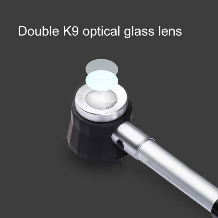 Handheld With Scale With 3 Lights 45 Times Magnifying Glass High-Definition Double Lens Magnifying Glass - Hand Held Style by buy2fix | Online Shopping UK | buy2fix