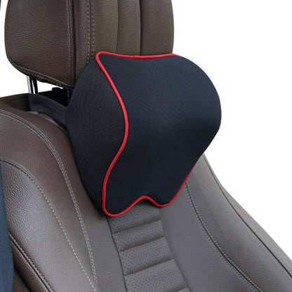 Car Headrest Pillow Neck Pillow Car Memory Foam Cervical Pillow Interior Supplies(Black Red Edge) by buy2fix